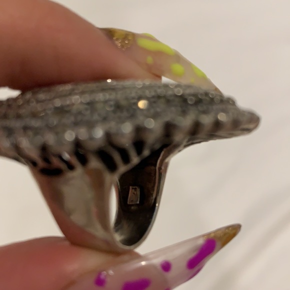 Silver 925 cocktail ring with gemstones - Picture 4 of 4